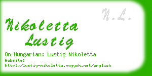 nikoletta lustig business card